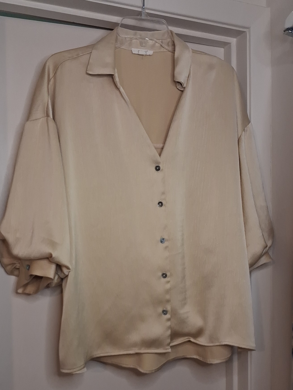 ODDY Champagne Satin Blouse
